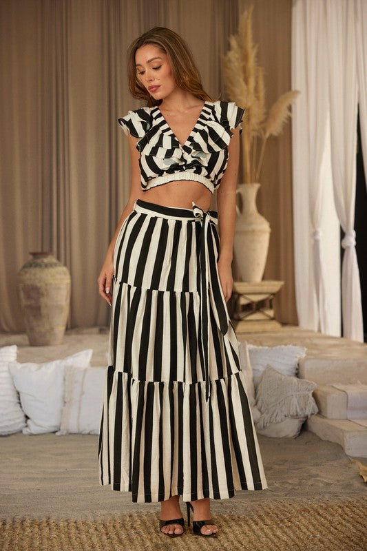 Set Riviera Ruffle Stripes – Two Piece Set