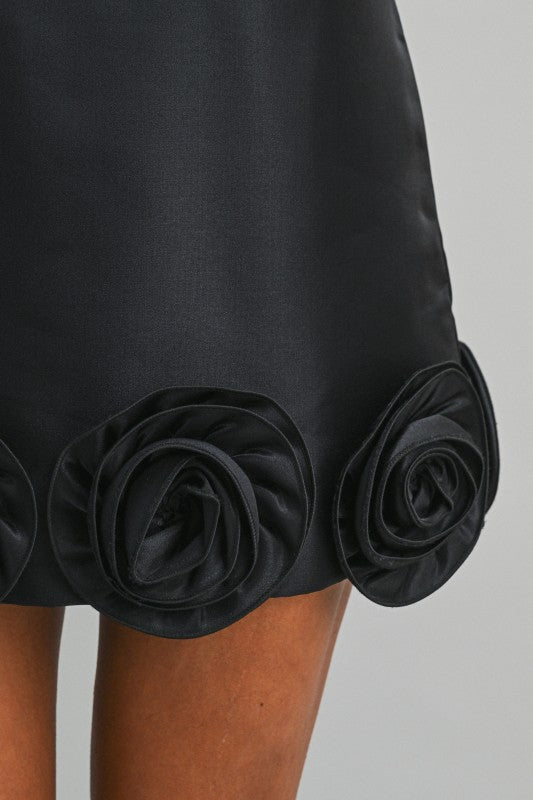 Bloom Lined Mini Dress - Black