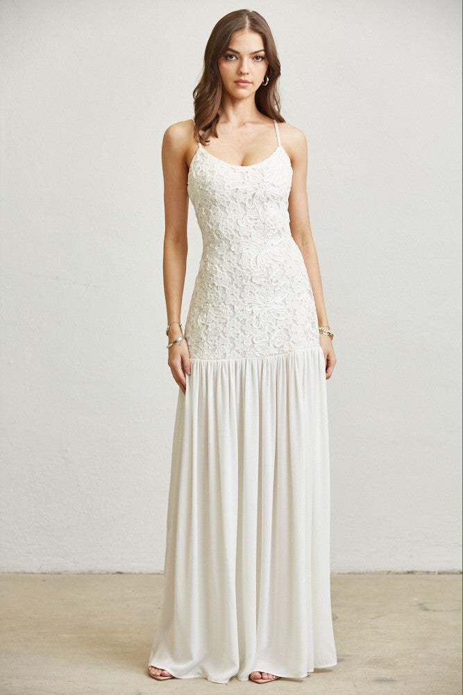 Vestido Ivory Bloom Lace – Maxi Dress