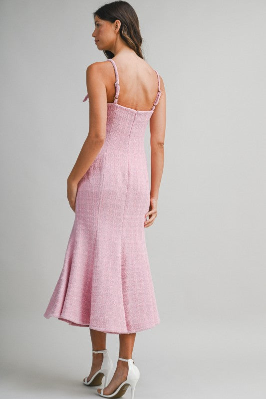 Rosa Tweed Midi