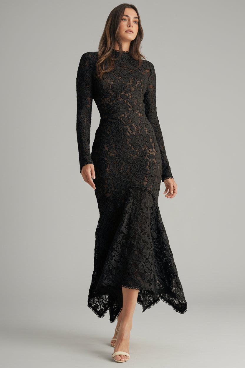 Encaje Floral Maxi Black