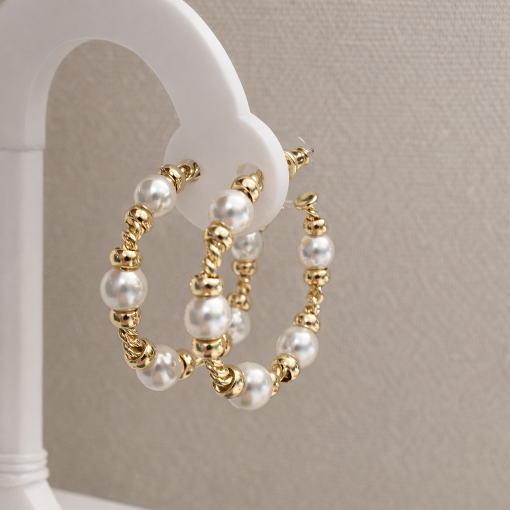 Earrings Aro Perlas & Oro