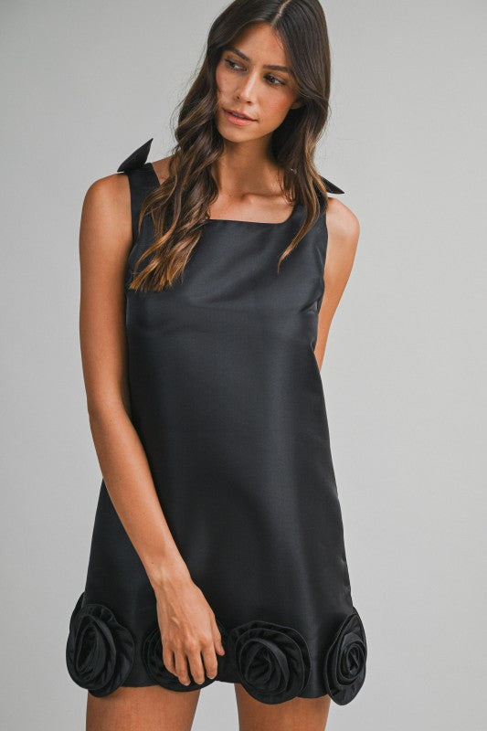 Bloom Lined Mini Dress - Black