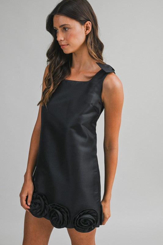 Bloom Lined Mini Dress - Black